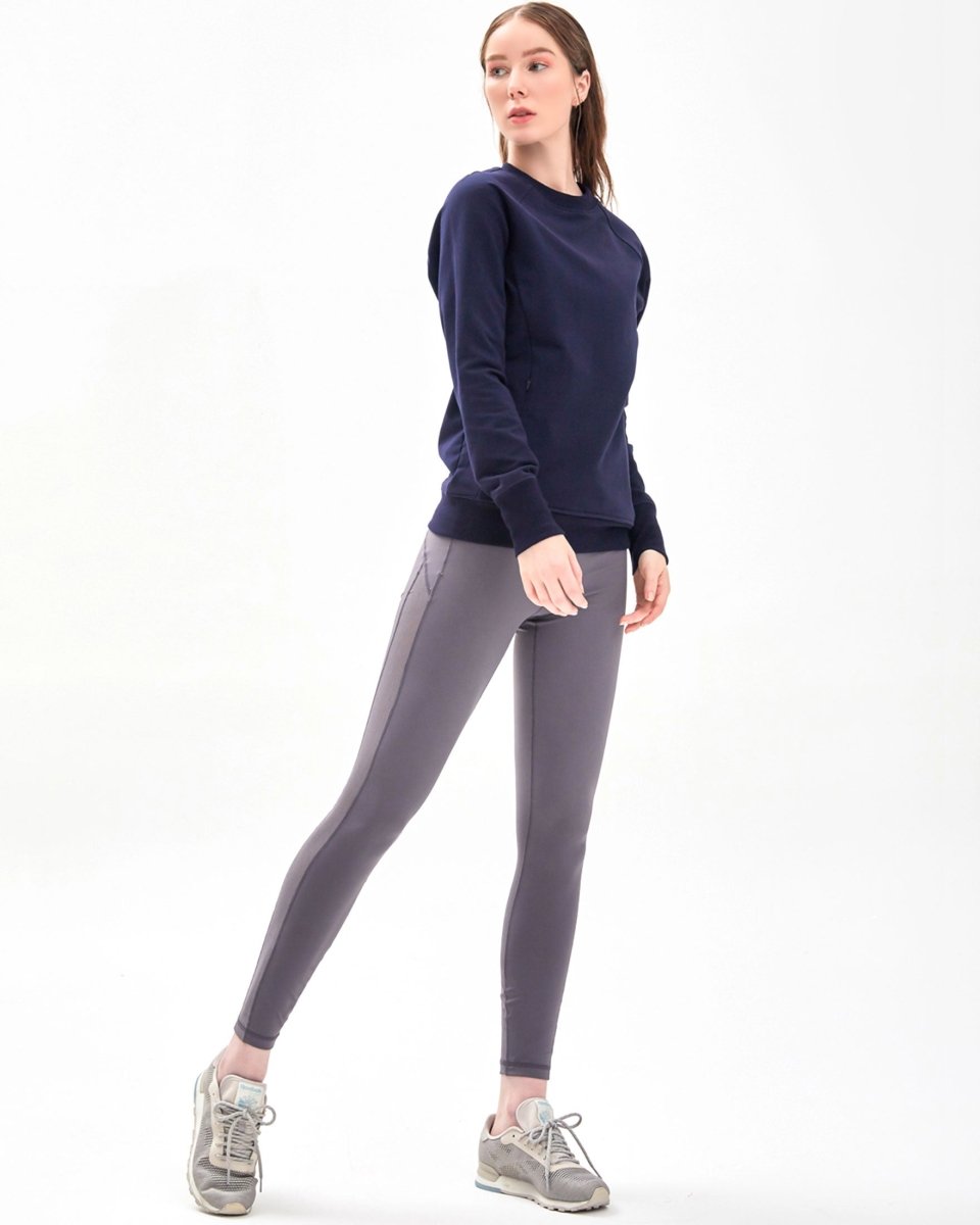 City Zip Slim Crewneck Sweatshirt - Lazy Paper Club