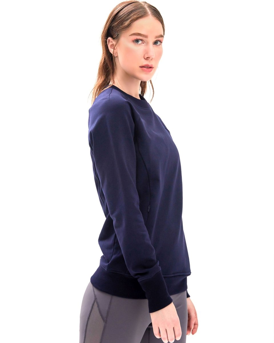City Zip Slim Crewneck Sweatshirt - Lazy Paper Club
