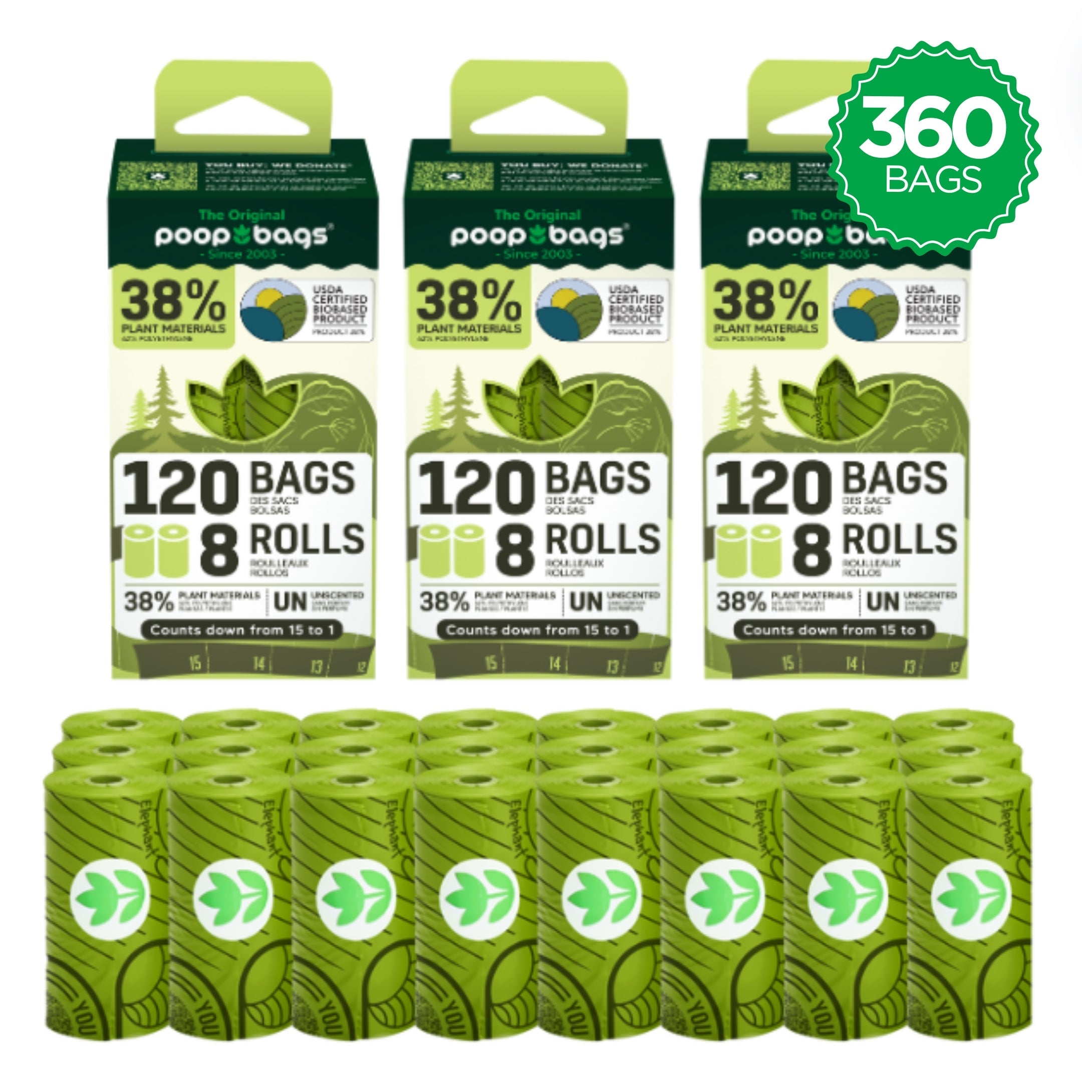 Countdown Rolls® Unscented Leash Roll Poop Bags Leash Roll Poop Bags - Lazy Paper Club