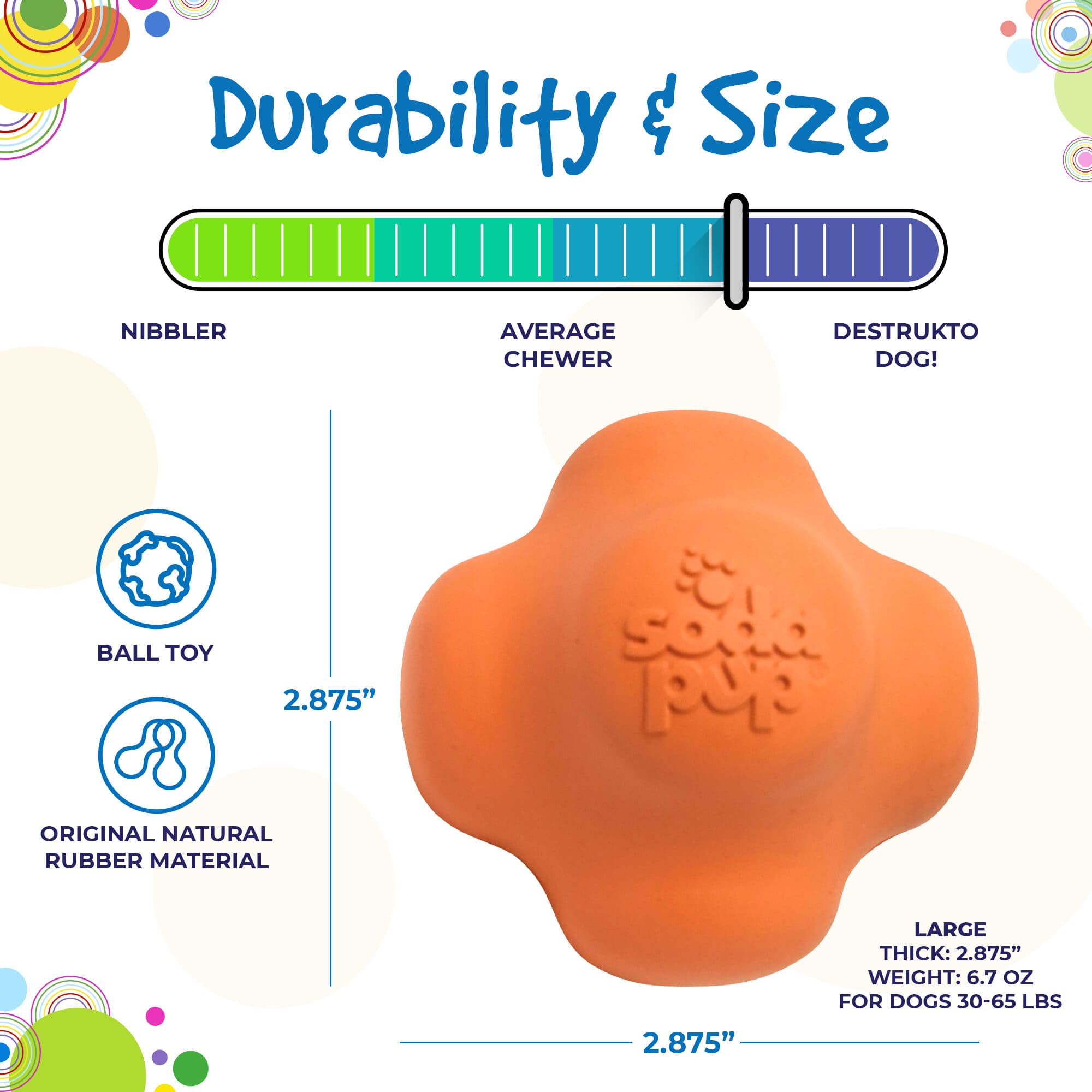 Crazy Bounce Rubber Dog Chew Toy for Power Chewers | Retrieving Ball | USA Made Rubber Dog Toys - Lazy Paper Club