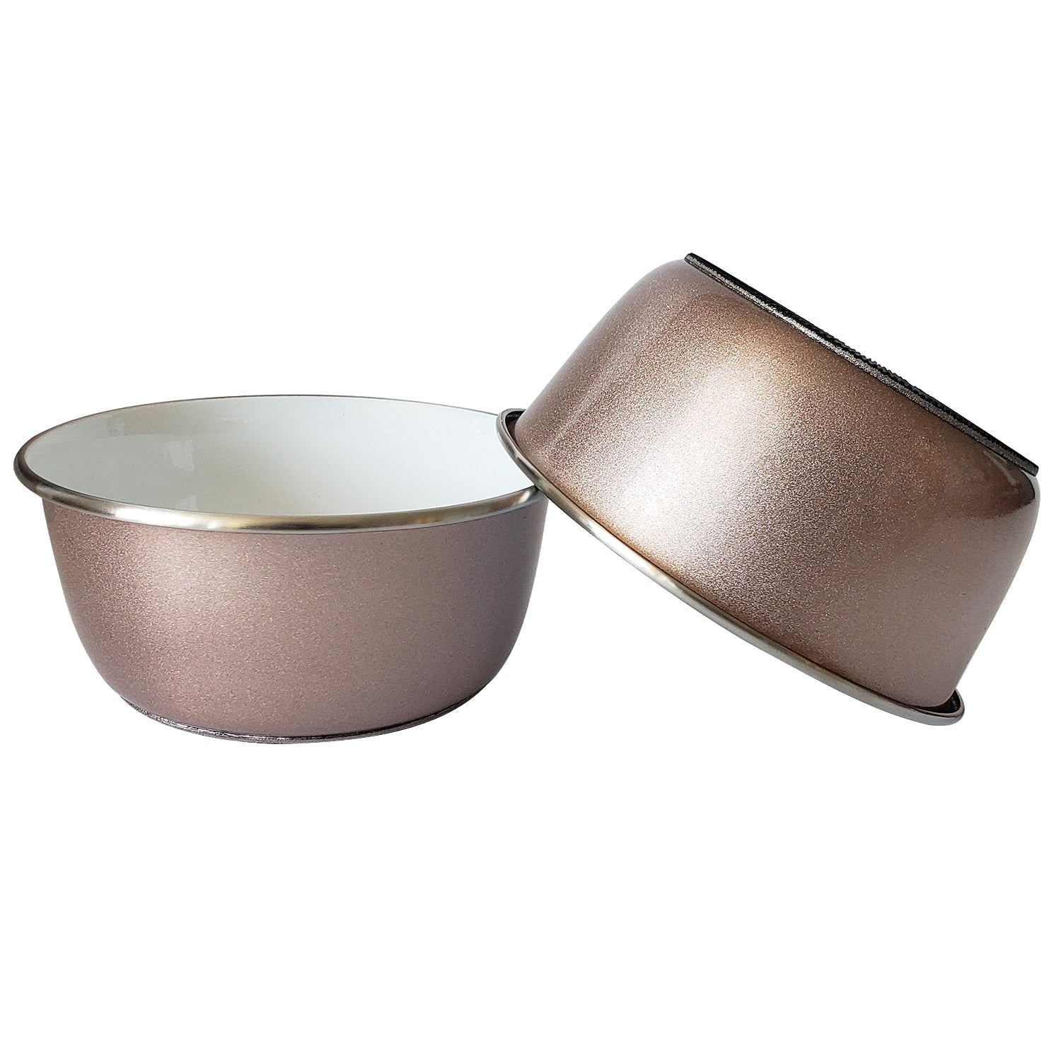 Deep Dog Bowl with Paw Print Design – Stainless Steel Bowl, Ideal for Small, Medium to Large Dogs – Rose Gold Deep Bowls - Lazy Paper Club