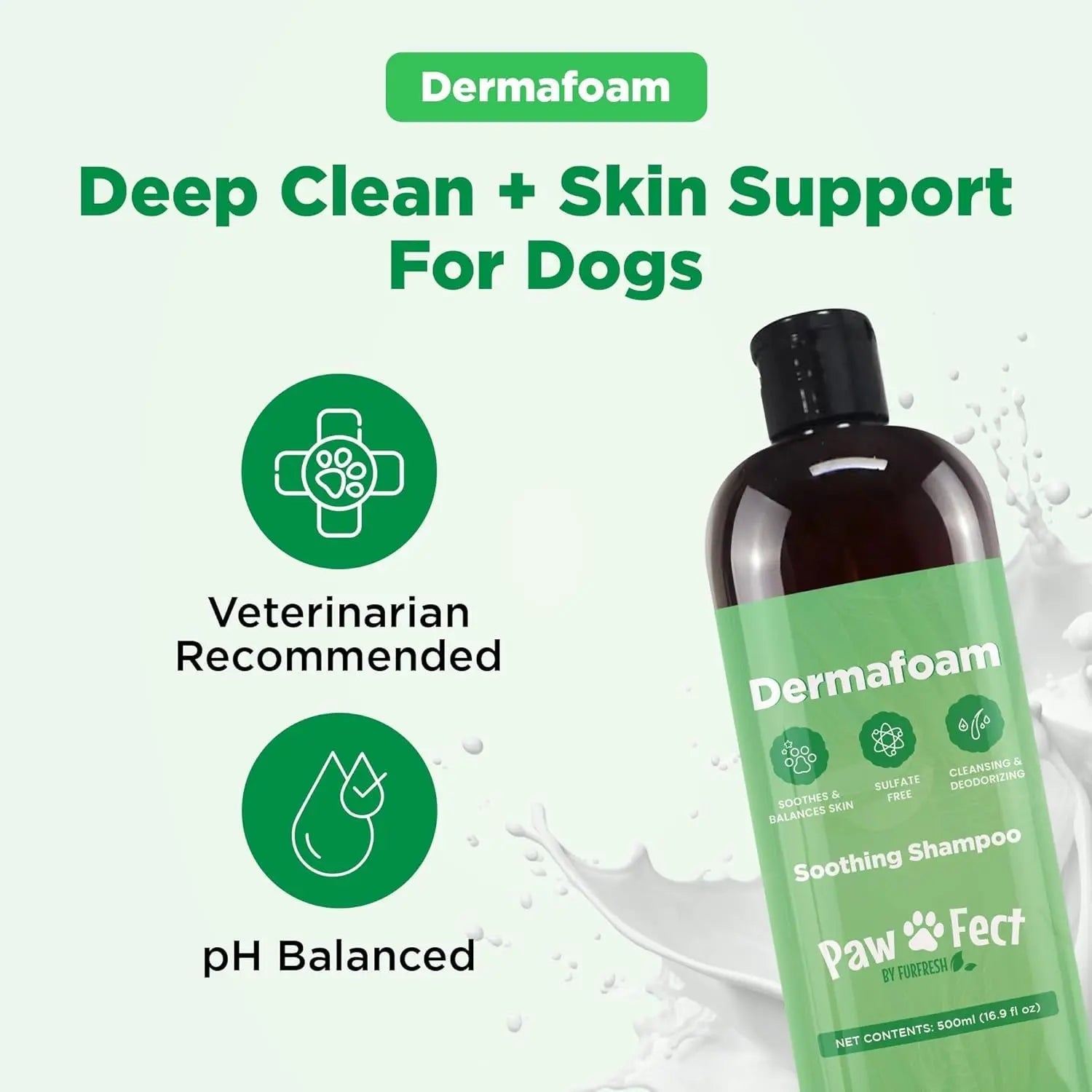 Dermafoam Chlorhexidine Dog Shampoo for Itch Allergies Hot Spots 16.9oz - Lazy Paper Club
