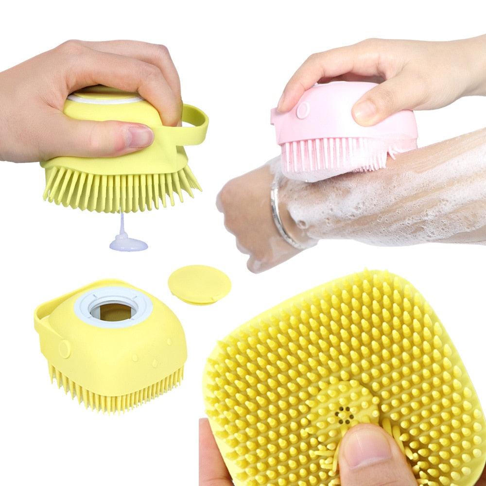 Dog Bath Brush 2-in-1 Pet Massage Comb Hair Grooming Comb HM98PB765EWE - #Lazy Paper Club#