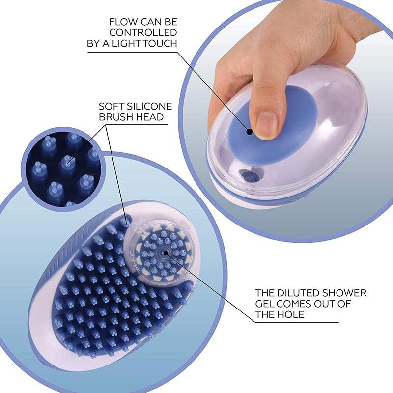 Dog Bath Brush 2-in-1 Pet Massage Comb Hair Grooming Comb HM98PB765EWE - #Lazy Paper Club#