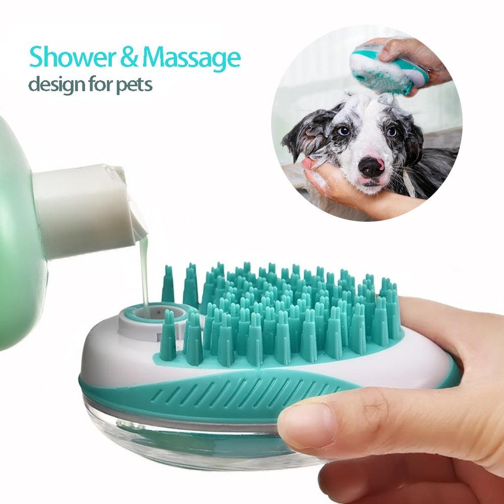 Dog Bath Brush 2-in-1 Pet Massage Comb Hair Grooming Comb HM98PB765EWE - #Lazy Paper Club#