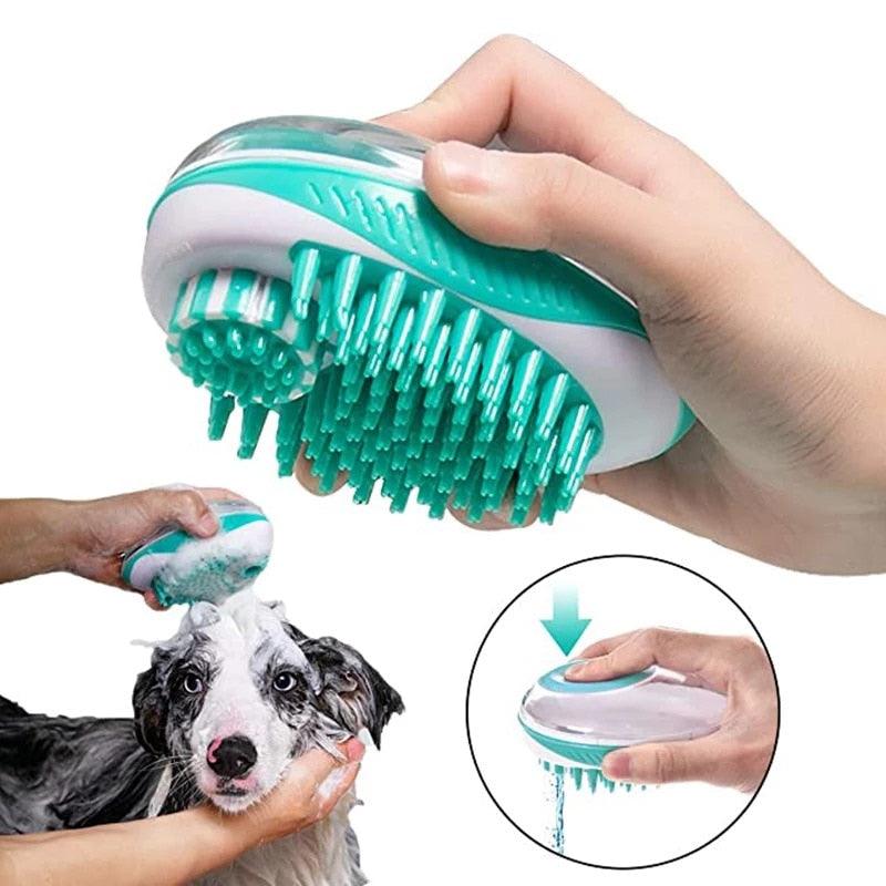 Dog Bath Brush 2-in-1 Pet Massage Comb Hair Grooming Comb HM98PB765EWE - #Lazy Paper Club#