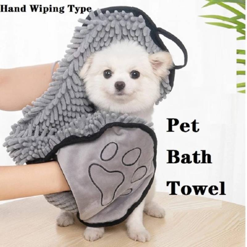 Dog Bath Robe Towel Quick Dry Pet Soft Towel Fiber Absorbent Cat Bath Towel Convenient Pet Cleaning Washcloth Thicken Durable 4 - Lazy Paper Club