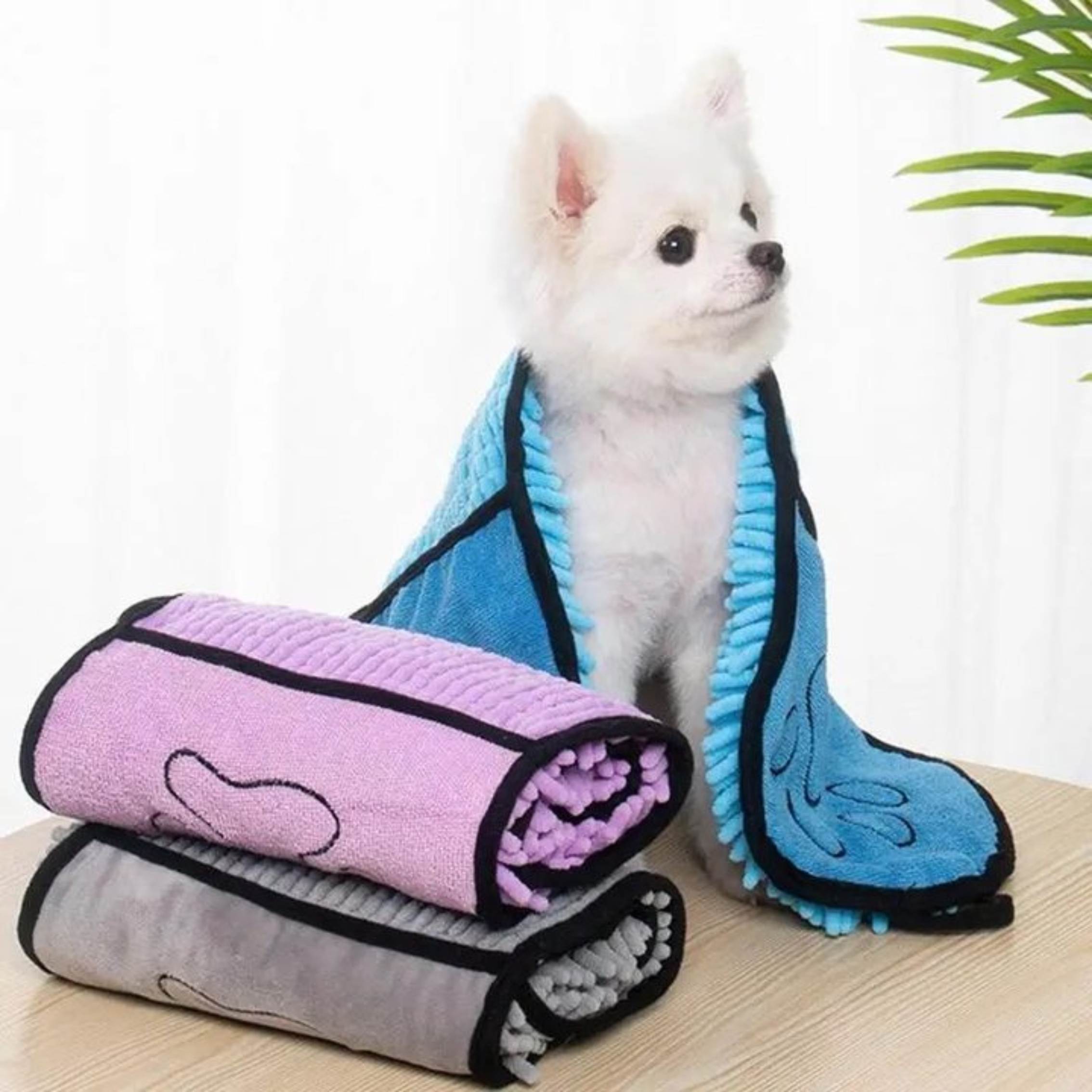 Dog Bath Robe Towel Quick Dry Pet Soft Towel Fiber Absorbent Cat Bath Towel Convenient Pet Cleaning Washcloth Thicken Durable 4 - Lazy Paper Club