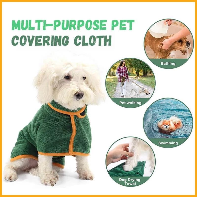 Dog Bathrobe Pet Drying Coat Microfiber Absorbent Beach Towel For Large Medium Small Dogs Cats Fast Dry 0 - Lazy Paper Club