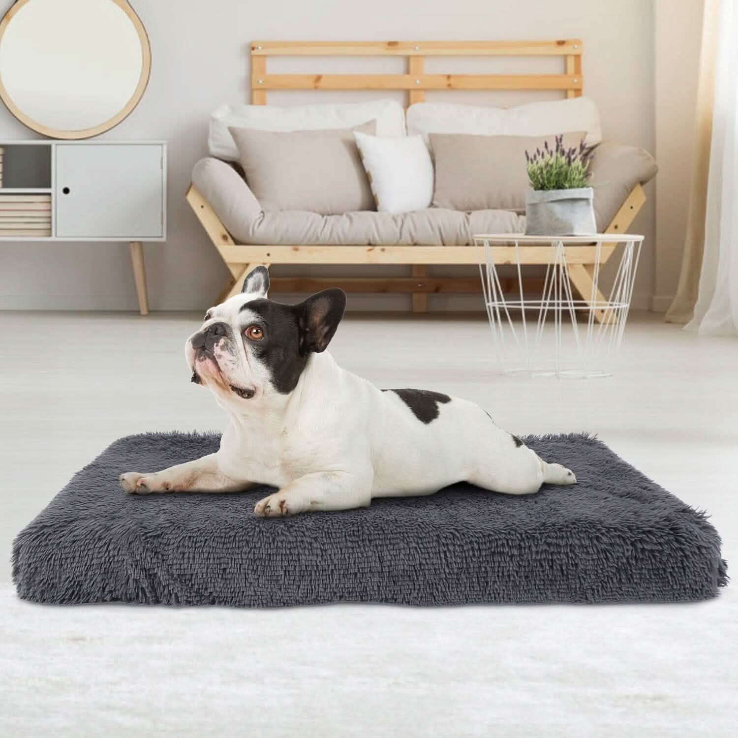 Dog Bed Soft Plush Cushion Cozy Warm Pet Crate Mat Dog Carpet Pet Supplies - Lazy Paper Club