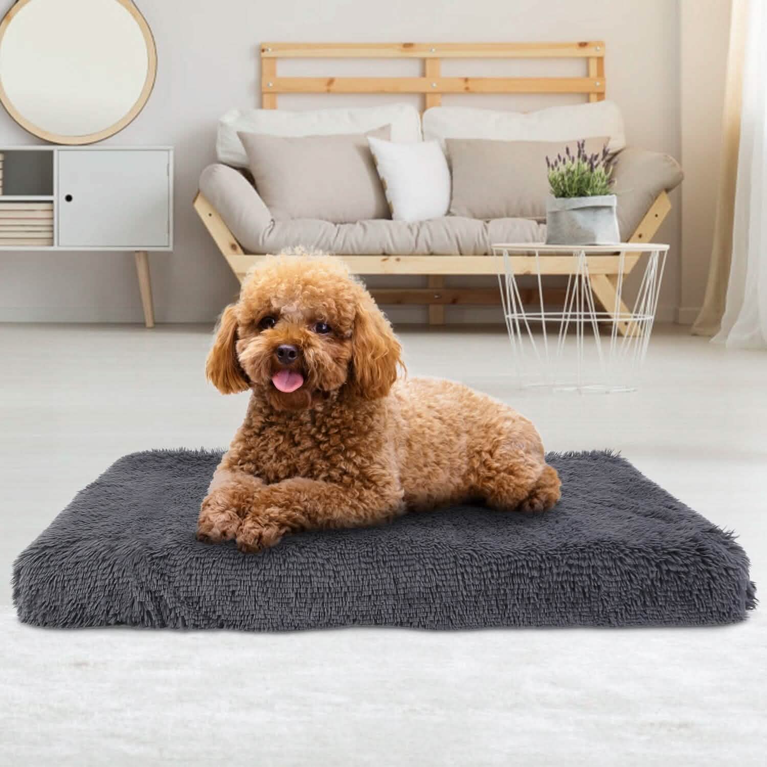 Dog Bed Soft Plush Cushion Cozy Warm Pet Crate Mat Dog Carpet Pet Supplies - Lazy Paper Club
