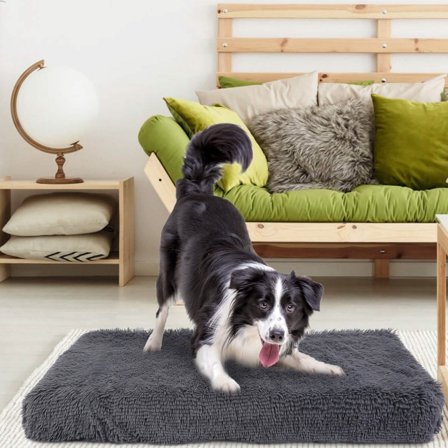 Dog Bed Soft Plush Cushion Cozy Warm Pet Crate Mat Dog Carpet Pet Supplies - Lazy Paper Club