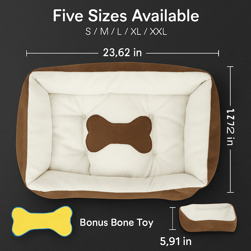 Dog Bed with Soft Fleece Cushion - Cozy & Secure Rest - Lazy Paper Club
