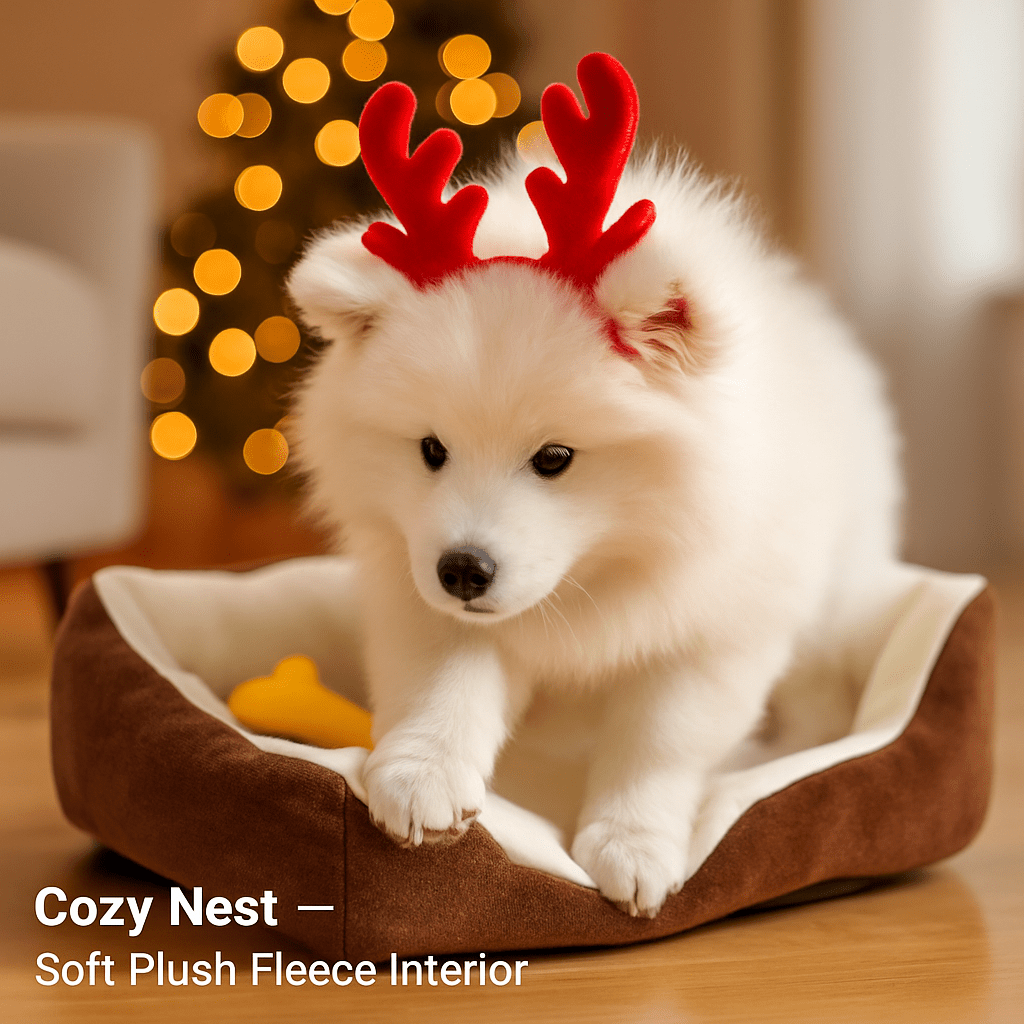Dog Bed with Soft Fleece Cushion - Cozy & Secure Rest - Lazy Paper Club