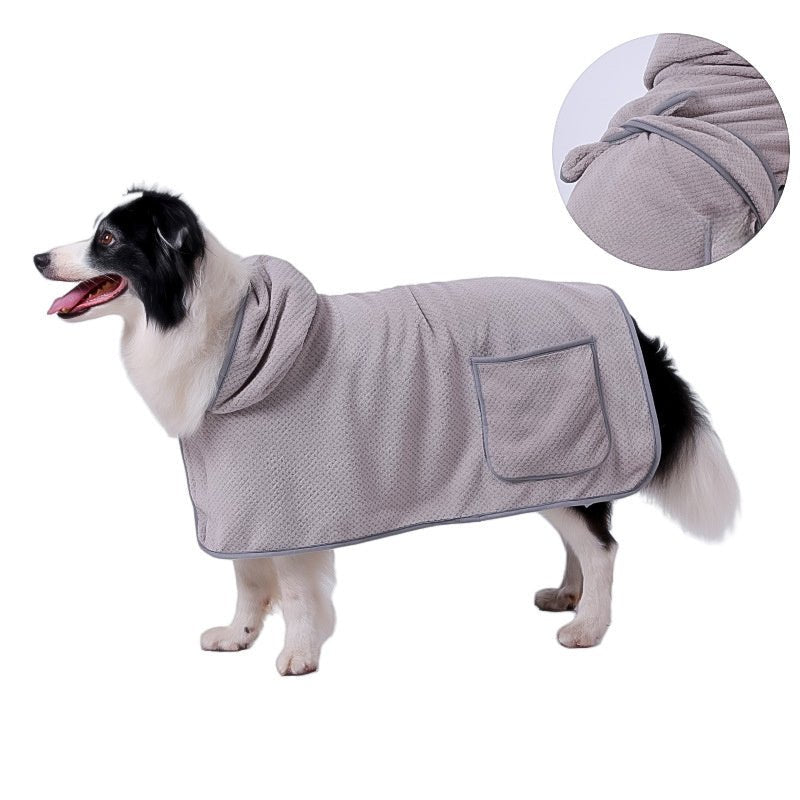 Dog Body Towel High Absorbent Quick Drying Dog Bath Robe Warm Soft Dog Bath Robe Towel With Adjustable Waistband 4 - Lazy Paper Club
