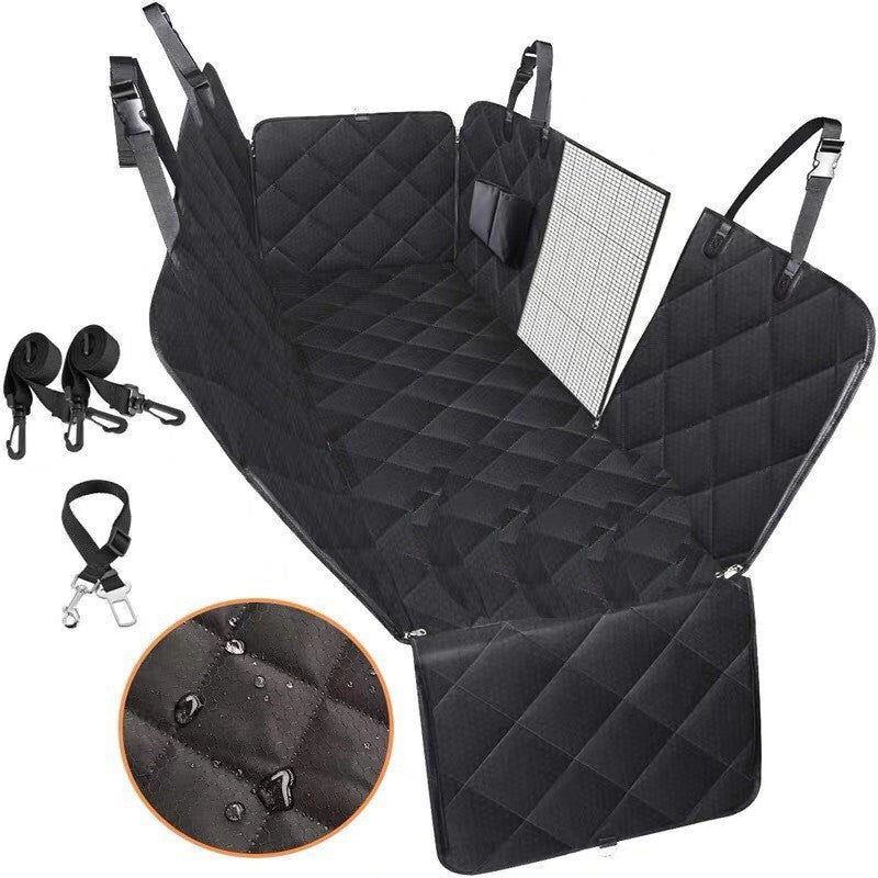 Dog Car Seat Cover View Mesh Pet Carrier Hammock Safety Protector Car Rear Back Seat Mat With Zipper And Pocket For Travel 0 - Lazy Paper Club