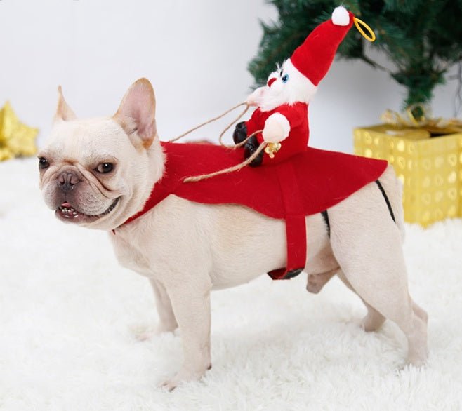 Dog Christmas Clothes Santa Claus Riding Deer 0 - Lazy Paper Club