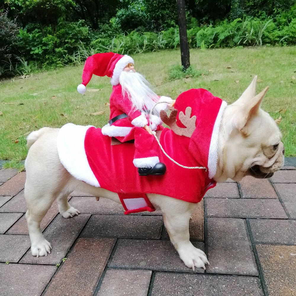 Dog Christmas Clothes Santa Claus Riding Deer 0 - Lazy Paper Club