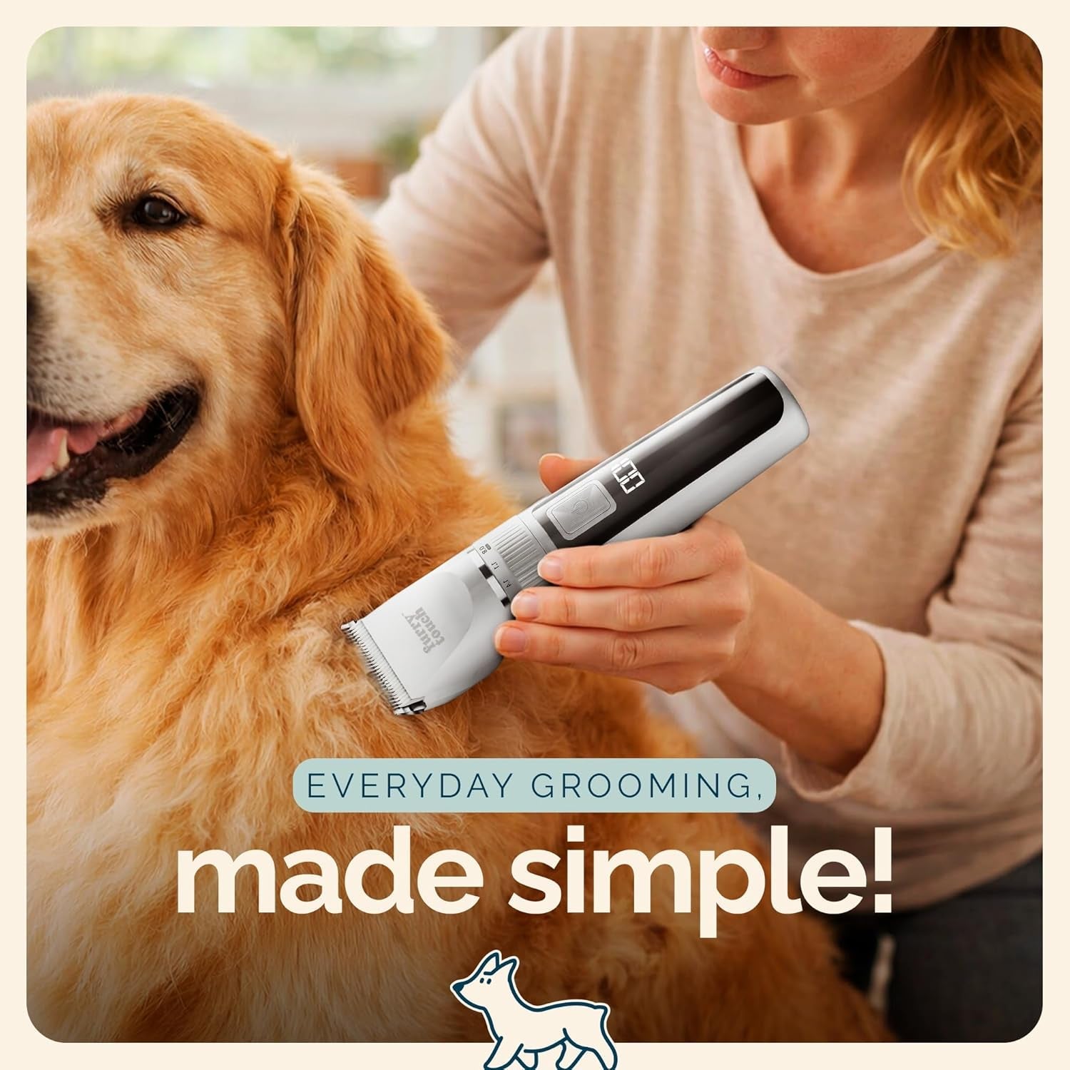 Dog Grooming Kit Cordless Clippers Quiet Strong Ceramic Blades - Lazy Paper Club