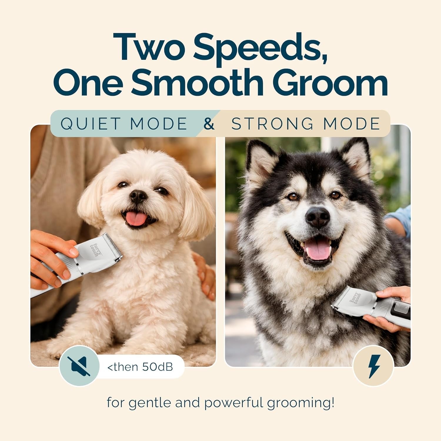 Dog Grooming Kit Cordless Clippers Quiet Strong Ceramic Blades - Lazy Paper Club