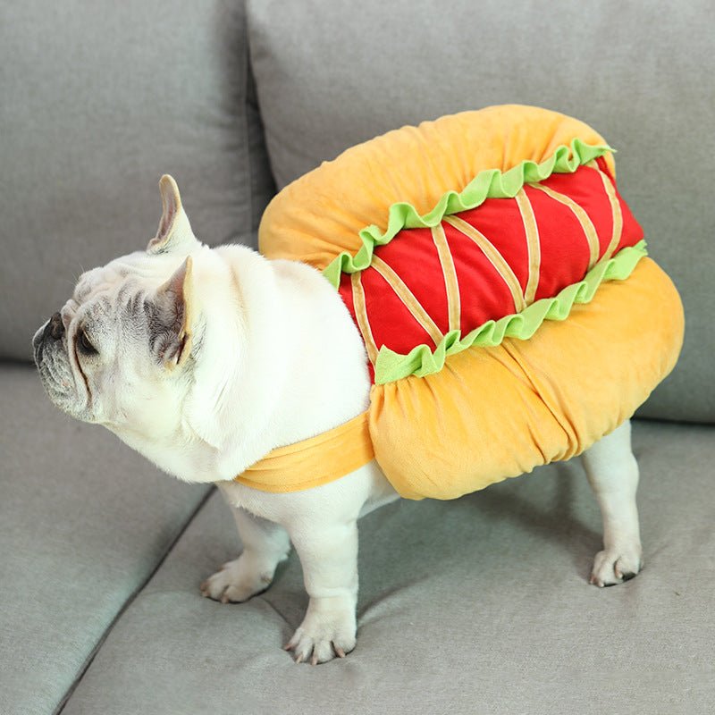 Dog hot dog clothes transformation outfit 0 - Lazy Paper Club