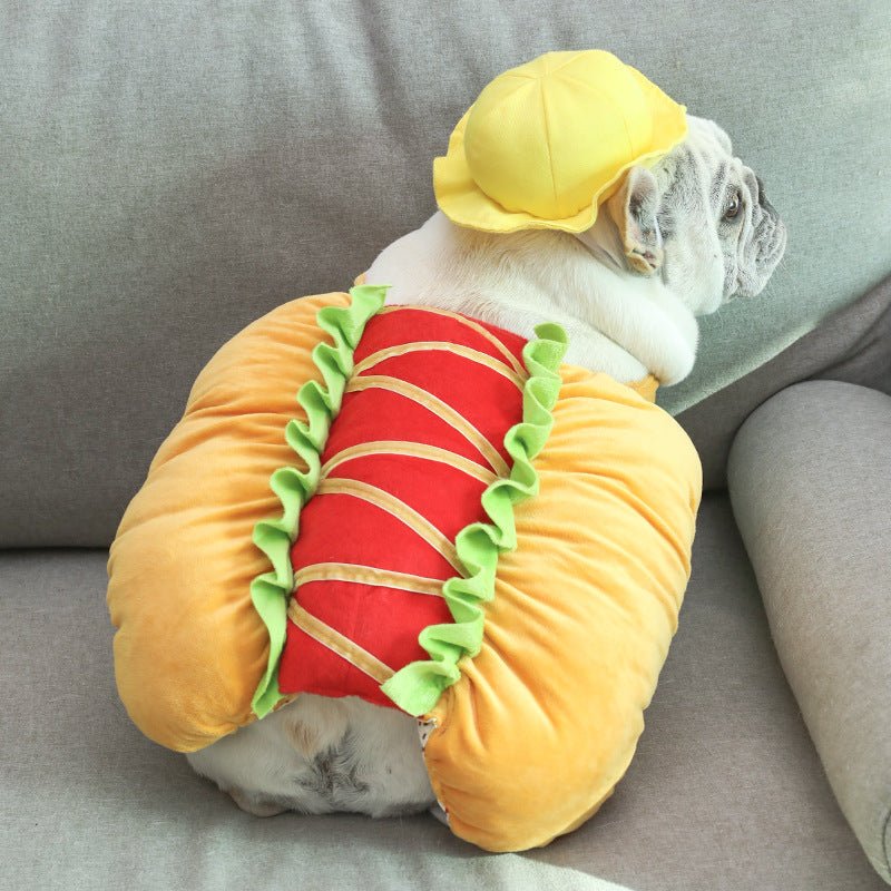 Dog hot dog clothes transformation outfit 0 - Lazy Paper Club