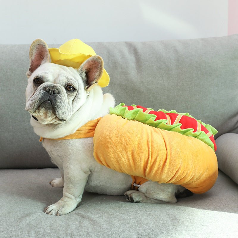 Dog hot dog clothes transformation outfit 0 - Lazy Paper Club