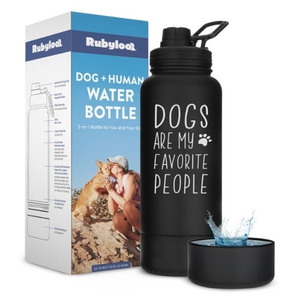 Dog + Human Water Bottle with Detachable Dog Bowl Water Bottle - Lazy Paper Club