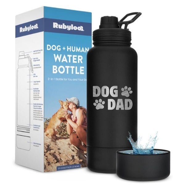 Dog + Human Water Bottle with Detachable Dog Bowl Water Bottle - Lazy Paper Club