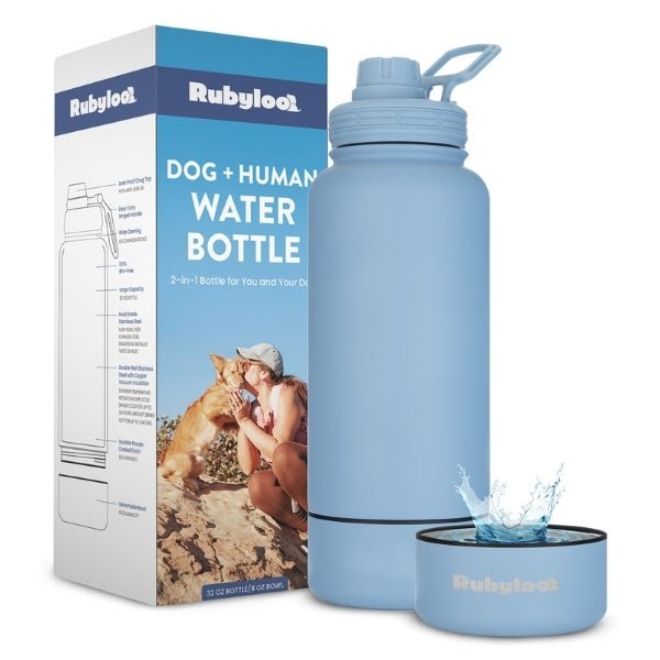 Dog + Human Water Bottle with Detachable Dog Bowl Water Bottle - Lazy Paper Club