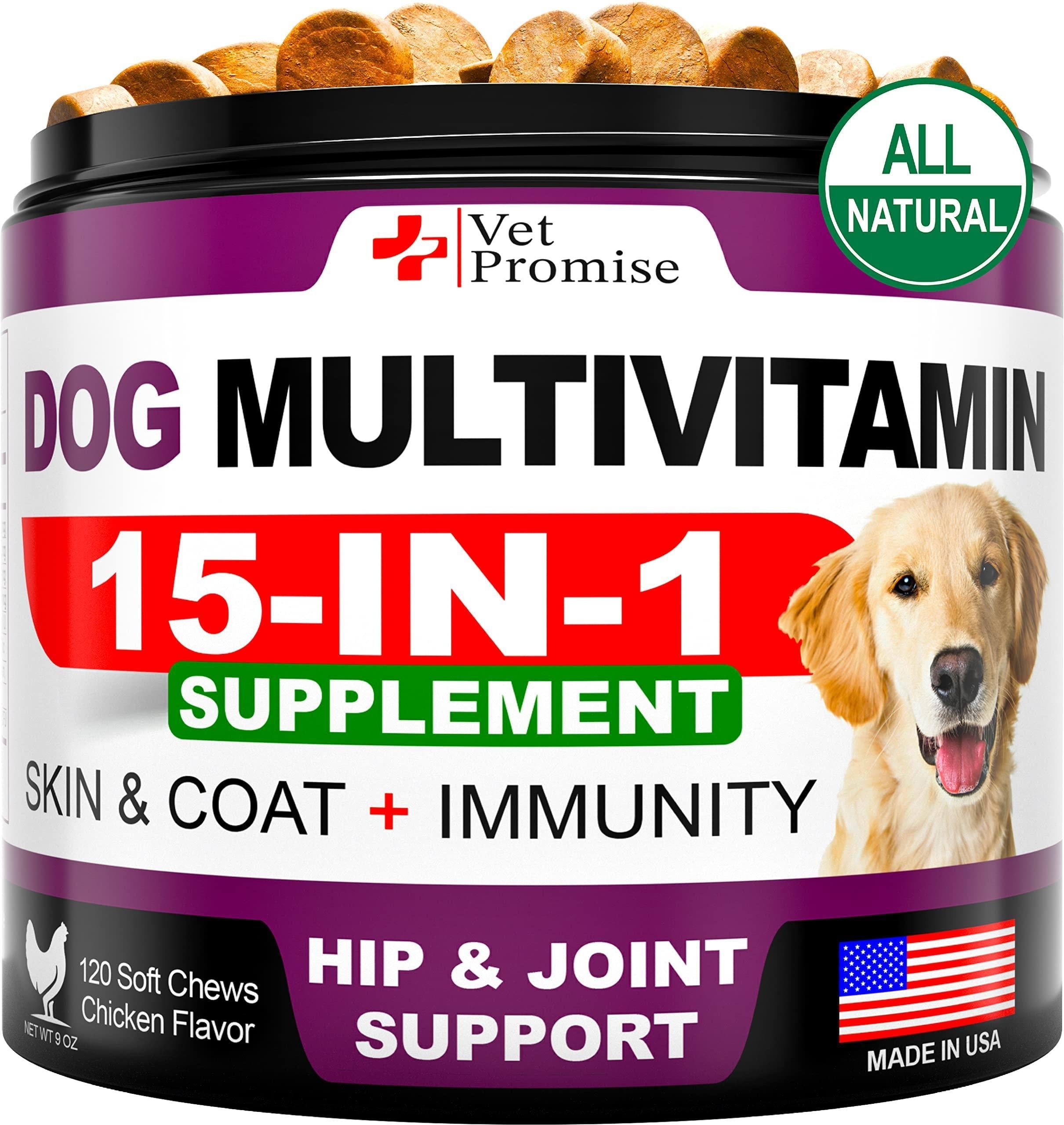 Dog Multivitamin Chewable with Glucosamine Dog Vitamins and Supplements Senior & Puppy Multivitamin for Dogs Pet Joint Support Health Immunity Mobility Energy Gut Skin 120 Chews Pet Snack Treats & Dogs - Lazy Paper Club