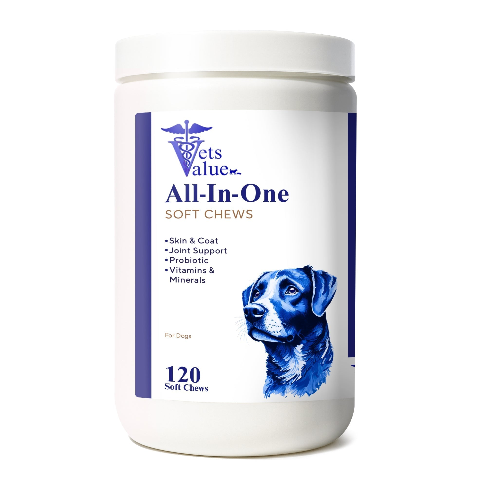 Dog Multivitamin Chews (120 Soft Chews) - All-in-One Vitamins for Dogs of All Ages, Sizes & Breeds | Supports Immunity, Digestive Health, Skin, Coat Joint Health with Glucosamine, Omega Fatty Acids - Lazy Paper Club