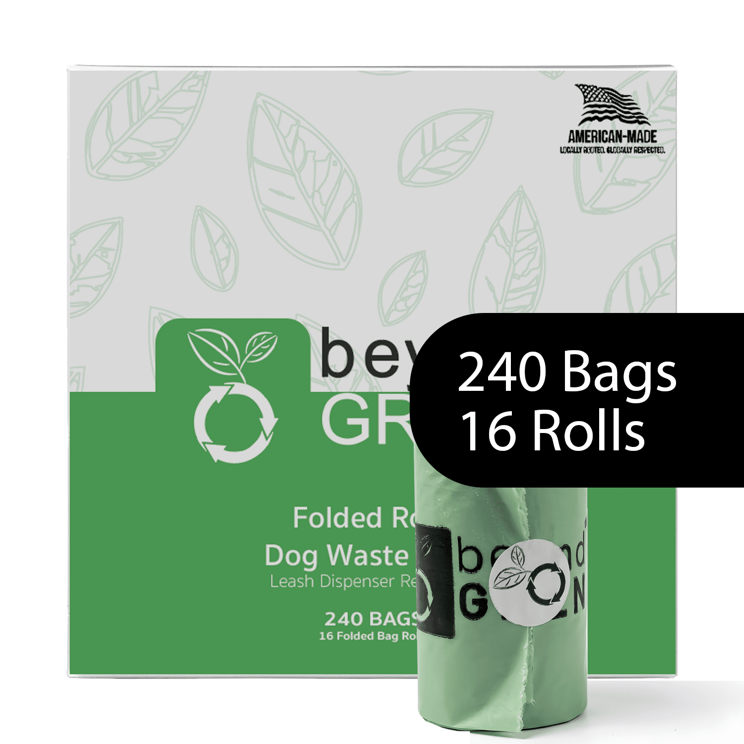 Dog Poop Bags – Poop Bags – Dog Bags | Folded Rolls 9" x 12" | Leak-Resistant | Made in USA | beyondGREEN Dog Waste Bags - Lazy Paper Club