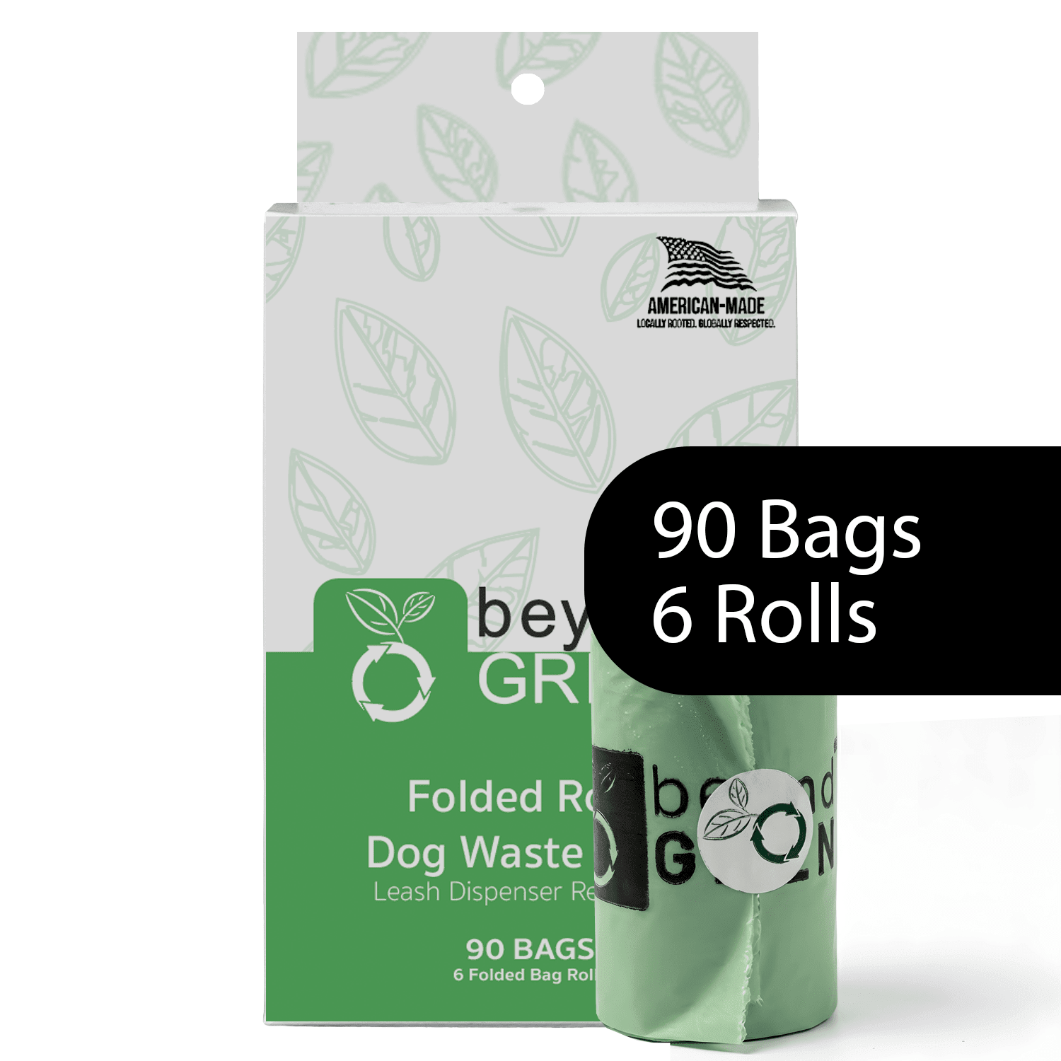 Dog Poop Bags – Poop Bags – Dog Bags | Folded Rolls 9" x 12" | Leak-Resistant | Made in USA | beyondGREEN Dog Waste Bags - Lazy Paper Club