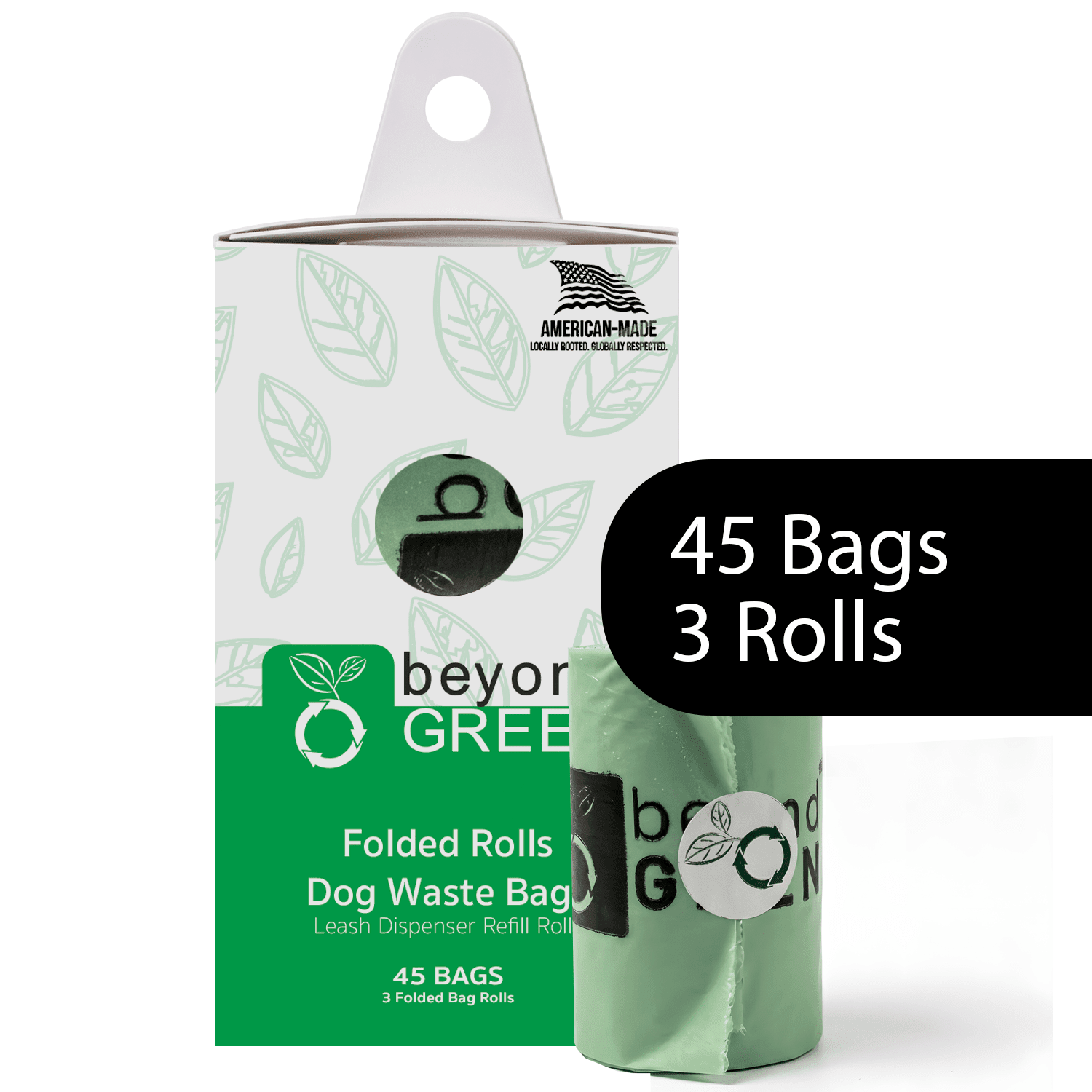 Dog Poop Bags – Poop Bags – Dog Bags | Folded Rolls 9" x 12" | Leak-Resistant | Made in USA | beyondGREEN Dog Waste Bags - Lazy Paper Club