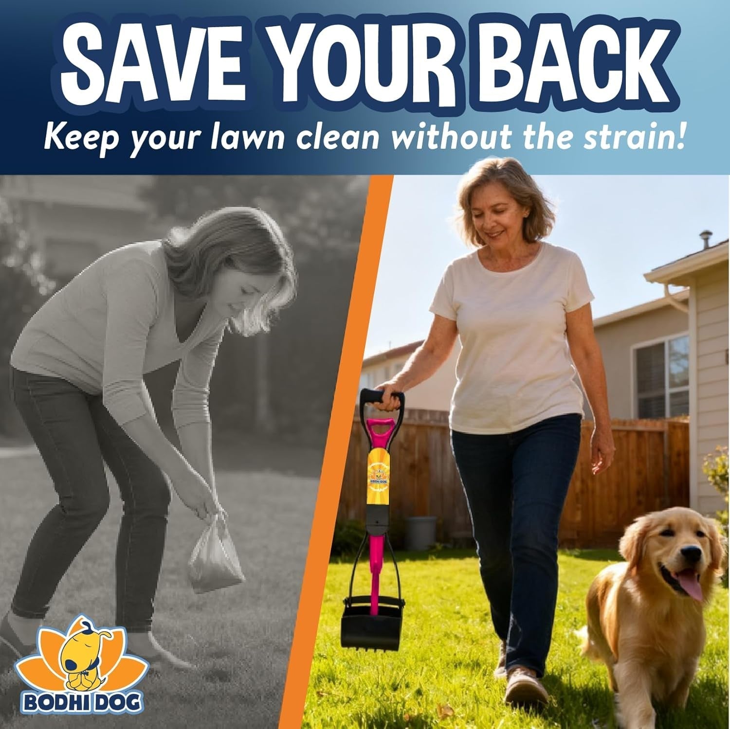 Dog Pooper Scooper Kit with Waste Bags & Holder Long Handle Cleanup Set - Lazy Paper Club