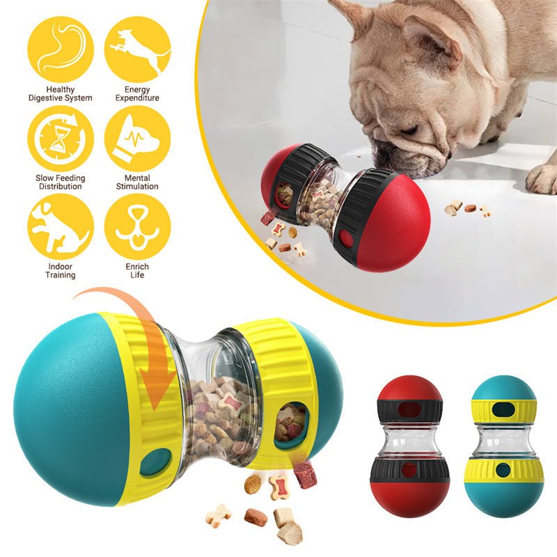 Dog Treat Dispensing Puzzle Toy – Slow Feeder Tumbler Ball | Adjustable Difficulty Pet Supplies - Lazy Paper Club