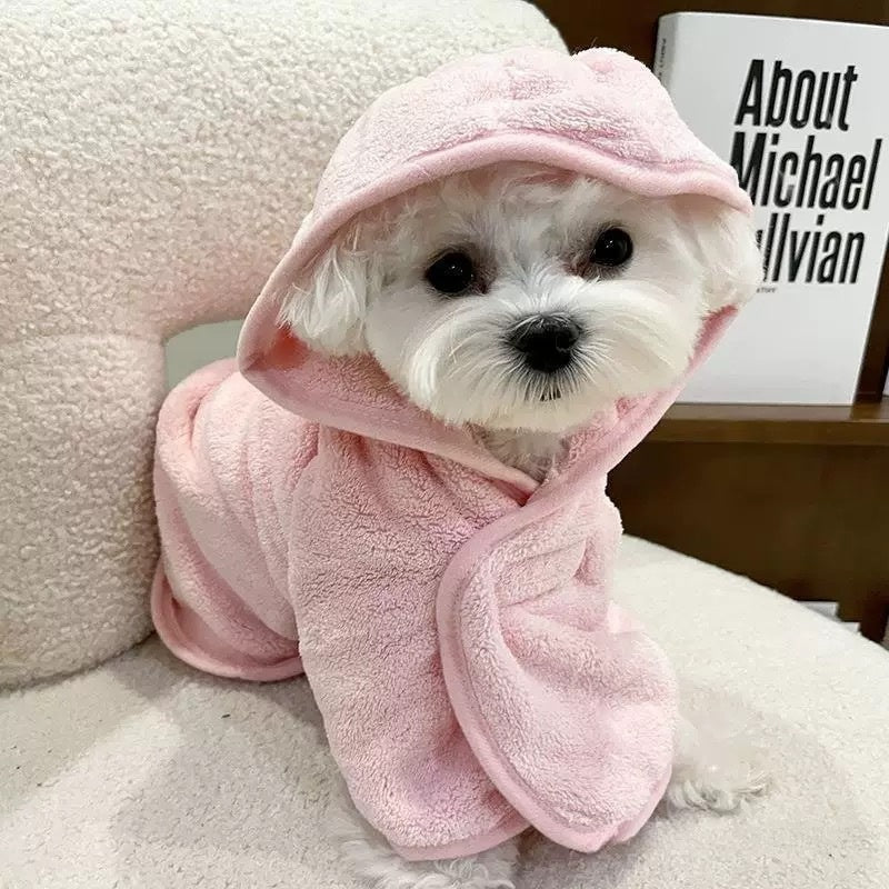 Dogs can wear bathing and drying bathrobes in all seasons bath towels thickened absorbent towels - Lazy Paper Club