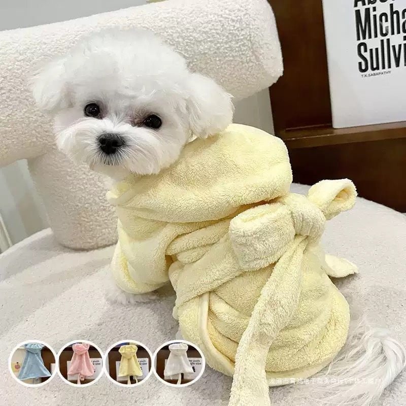 Dogs can wear bathing and drying bathrobes in all seasons bath towels thickened absorbent towels - Lazy Paper Club