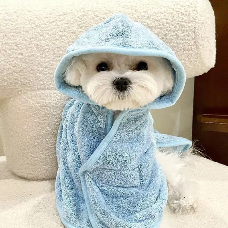 Dogs can wear bathing and drying bathrobes in all seasons bath towels thickened absorbent towels - Lazy Paper Club