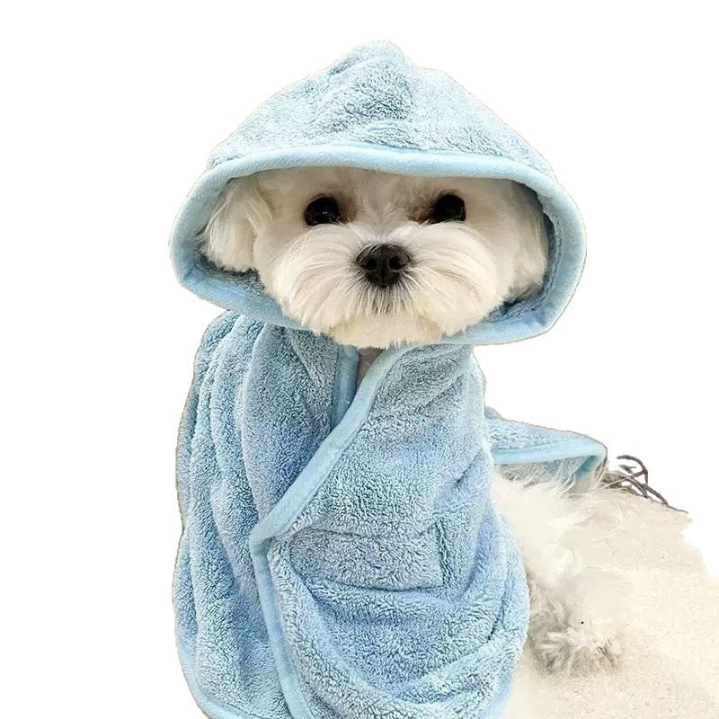 Dogs can wear bathing and drying bathrobes in all seasons bath towels thickened absorbent towels - Lazy Paper Club