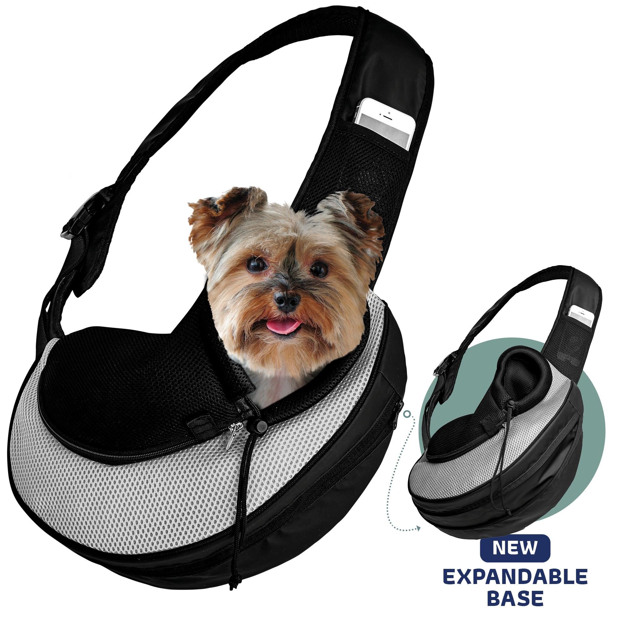 Expandable Sling Bag - Front Shoulder Pet Carrier for Small Dog, Cat and Puppy Pet Sling - Lazy Paper Club
