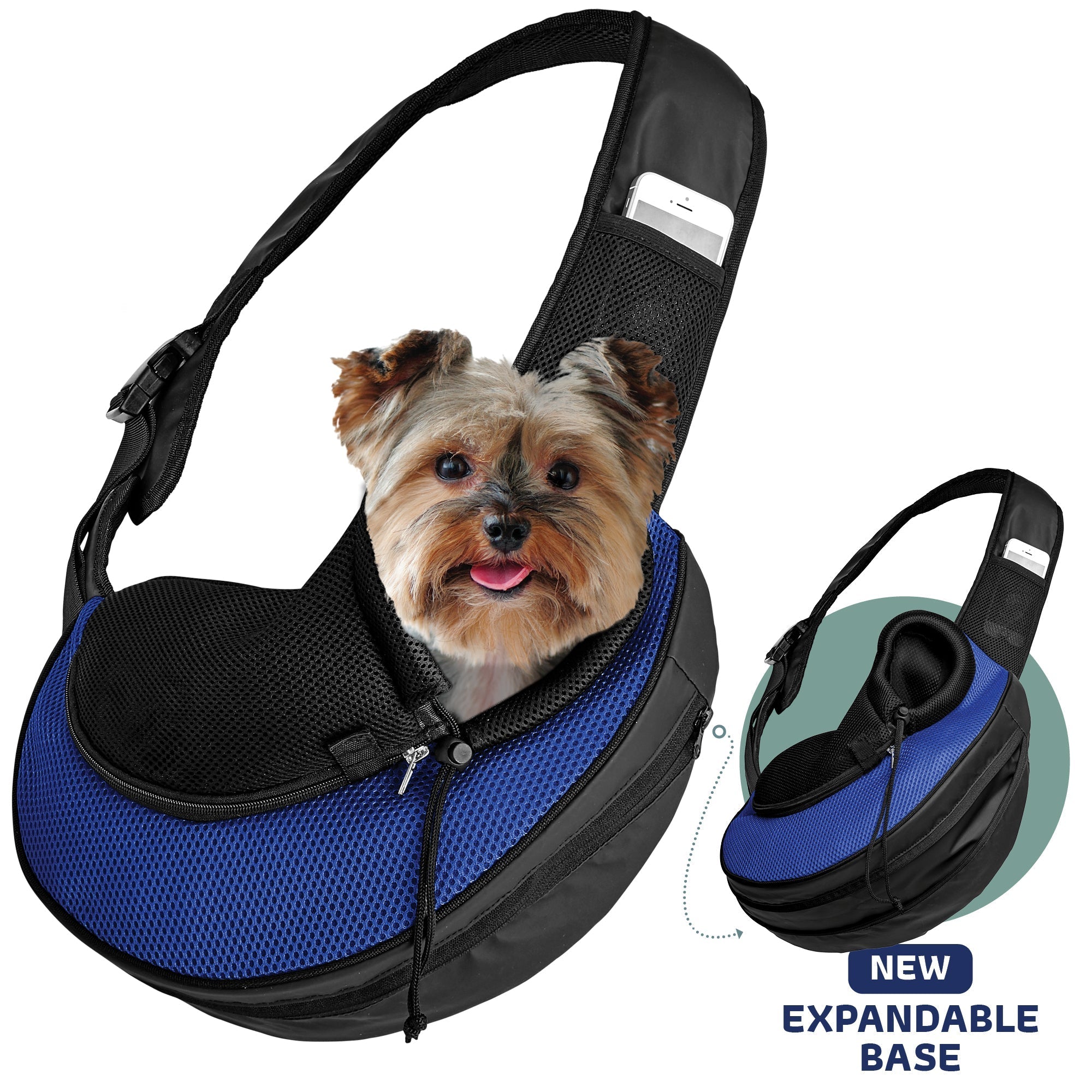 Expandable Sling Bag - Front Shoulder Pet Carrier for Small Dog, Cat and Puppy Pet Sling - Lazy Paper Club