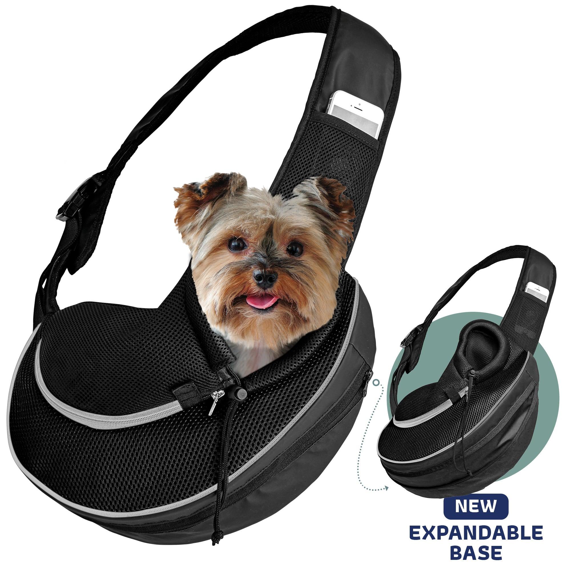 Expandable Sling Bag - Front Shoulder Pet Carrier for Small Dog, Cat and Puppy Pet Sling - Lazy Paper Club