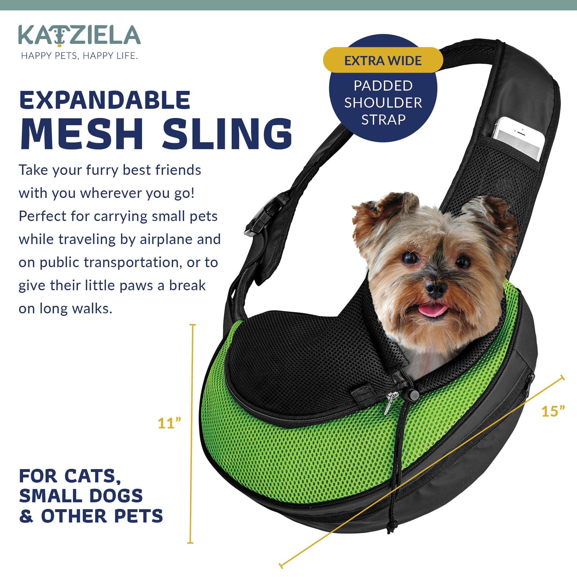 Expandable Sling Bag - Front Shoulder Pet Carrier for Small Dog, Cat and Puppy Pet Sling - Lazy Paper Club