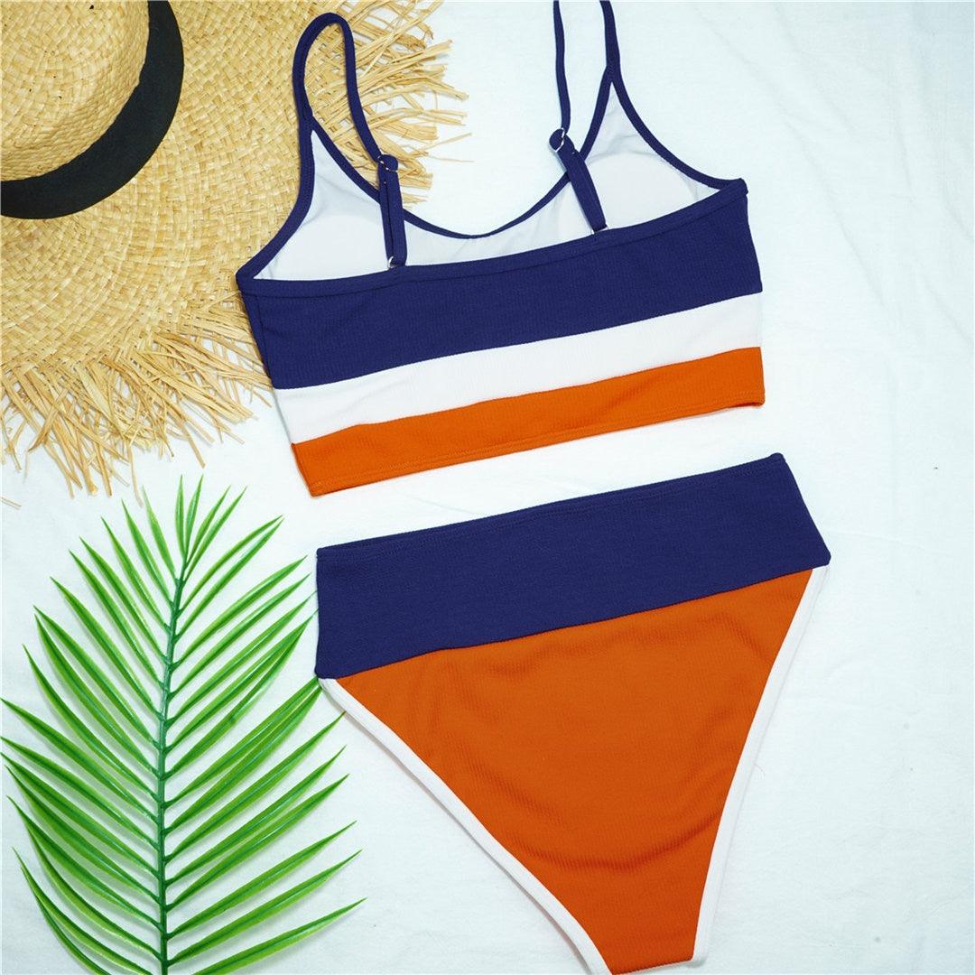 Female Swimsuit High Waist Bikini Women High Waist Bikini Set Two Piece Swimsuits Bikini Top With Bottoms Bathing Suits For Teens Girls Women Swimwear Two-pieces Bikini Set Sport Bathing Suit Swim Lady STBK544RTT - Lazy Paper Club