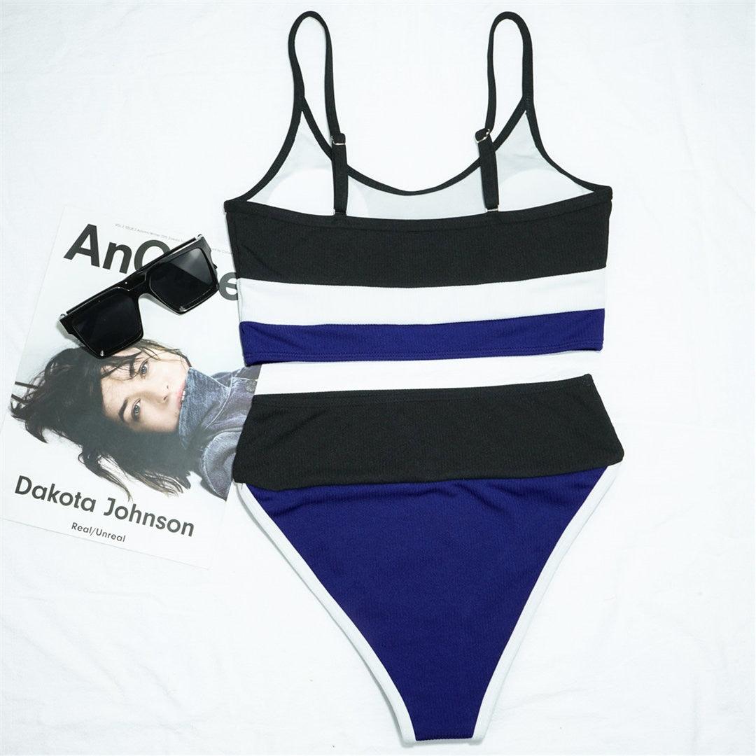 Female Swimsuit High Waist Bikini Women High Waist Bikini Set Two Piece Swimsuits Bikini Top With Bottoms Bathing Suits For Teens Girls Women Swimwear Two-pieces Bikini Set Sport Bathing Suit Swim Lady STBK544RTT - Lazy Paper Club