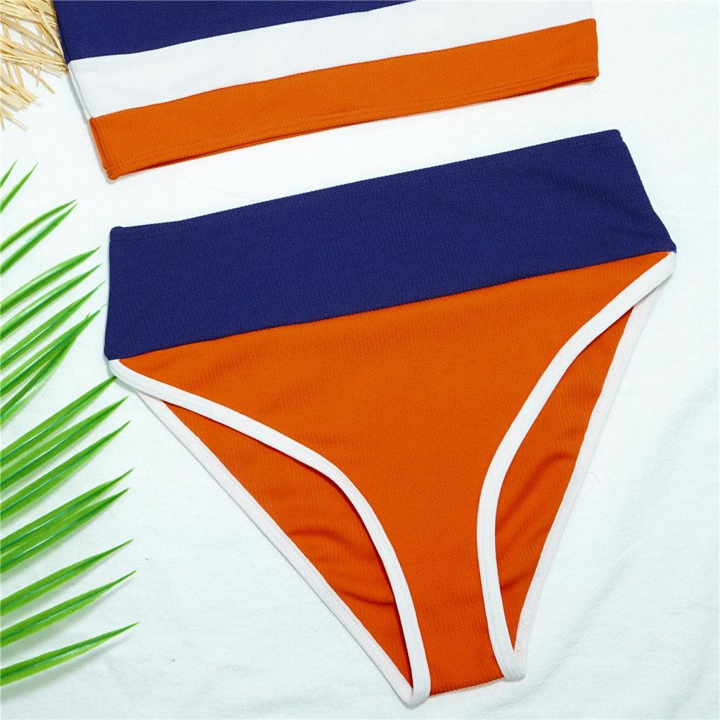 Female Swimsuit High Waist Bikini Women High Waist Bikini Set Two Piece Swimsuits Bikini Top With Bottoms Bathing Suits For Teens Girls Women Swimwear Two-pieces Bikini Set Sport Bathing Suit Swim Lady STBK544RTT - Lazy Paper Club