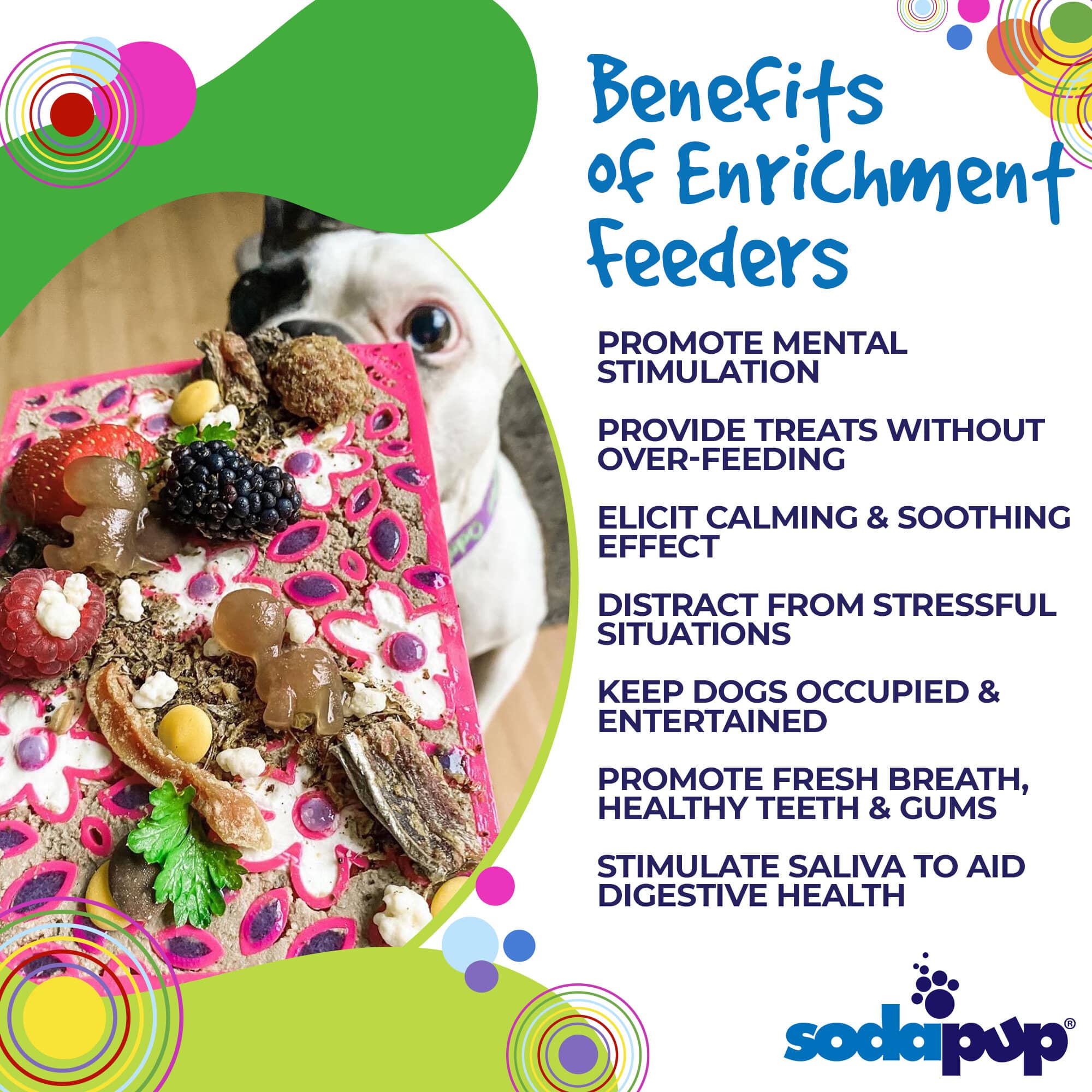 Flower Power emat - Enrichment Lick Mat for Dogs and Cats | Flower Design | USA Made EMAT - Lazy Paper Club
