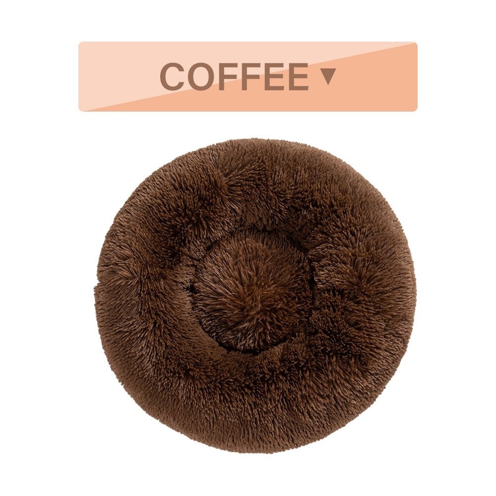 Fluffy Donut Dog Bed, Warm Soft Long Plush Pet Cushion Dog 4 - #Lazy Paper Club#